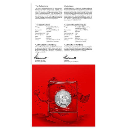 2014 $20 for $20 Pure Silver Coin: CANADA SNOWMAN