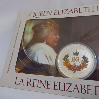 2012 Queen Elizabeth II Diamond Jubilee Limited Edition Canadian $2 STAMP AND .50 CENT COIN SET